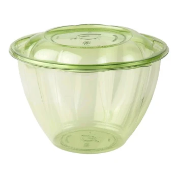 Eco-Products Veridian 48 oz. Compostable Green PLA Plastic Salad Bowl with Lid - 150/Case
