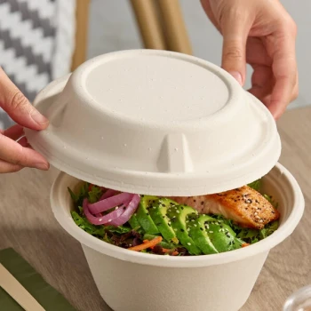 Tellus Products 24-48 oz. Round Domed Fiber Take-Out Lid - 300/Case