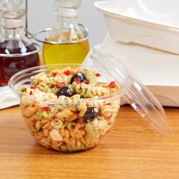 Eco-Products EP-SB18 18 oz. Clear Compostable Plastic Salad Bowl with Lid - 150/Case