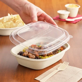World Centric 20-48 oz. Clear Compostable PLA Dome Lid - 400/Case