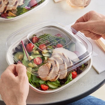 World Centric 24-48 oz. Clear Compostable PLA Lid - 200/Case
