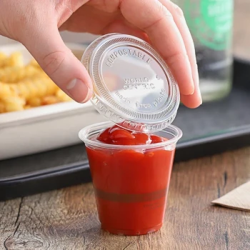 World Centric 2-3 oz. Compostable PLA Clear Lid - 2,000/Case