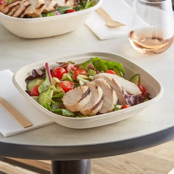 World Centric 32 oz. Compostable Square Fiber Bowl - 400/Case