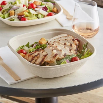World Centric 48 oz. Compostable Square Fiber Bowl - 400/Case