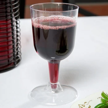 Visions 5 oz. Clear 2-Piece Plastic Wine Goblet - 360/Case