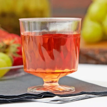 Fineline Flairware 2202 2 oz. 1-Piece Clear Plastic Wine Cup - 240/Case