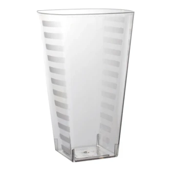 Fineline Solid Squares 14 oz. Clear Plastic Tumbler - 168/Case