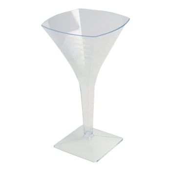 Fineline Solid Squares 8 oz. Clear Plastic Martini Glass - 72/Case