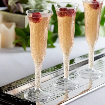 Visions 5 oz. Clear 1-Piece Plastic Champagne Flute - 96/Case