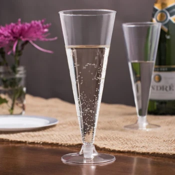 Visions 6 oz. Clear 2-Piece Plastic Cone Champagne Flute - 120/Case
