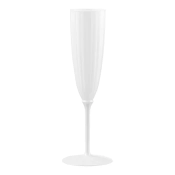 Posh Setting 6 oz. White 1-Piece Plastic Champagne Flute - 96/Case