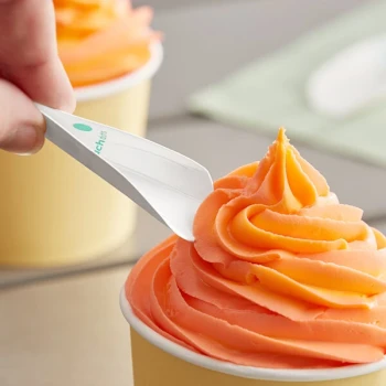 EcoTensil® iScoop™ AquaDot™ 3" Compostable Paperboard Ice Cream Spoon - 2,500/Case