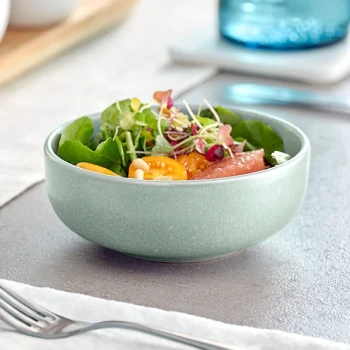 Acopa Pangea 10 oz. Harbor Blue Matte Porcelain Nappie Bowl - Sample
