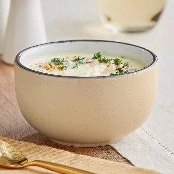 Acopa Embers 13 oz. Harvest Tan Matte Stoneware Bowl - Sample