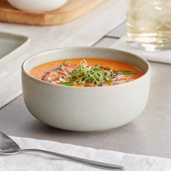 Acopa Pangea 16 oz. Ash Gray Matte Porcelain Bowl - Sample