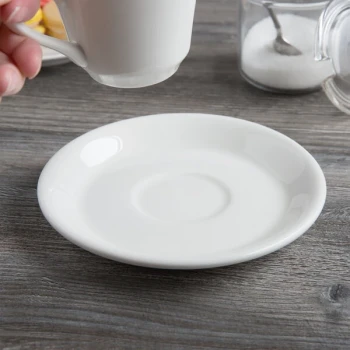 Libbey Slenda 6 1/4" Royal Rideau White Porcelain Tea Saucer - Sample