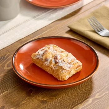 Acopa Keystone 7" Sedona Orange Stoneware Coupe Plate - Sample