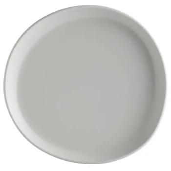 GET Riverstone 9 1/8" Light Gray Irregular Round Matte Melamine Coupe Plate - Sample