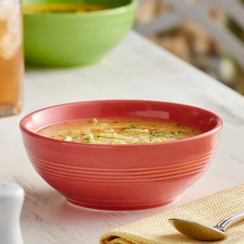 Acopa Capri 19 oz. Coral Reef Stoneware Bistro Bowl - Sample