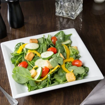 Libbey Slate 30 oz. Ultra Bright White Wide Rim Square Porcelain Pasta Bowl - Sample