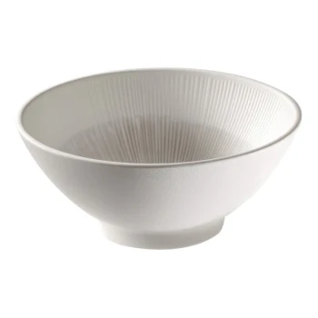 APS Blush 30.4 oz. Pink and Beige Round Melamine Ramen Bowl - Sample