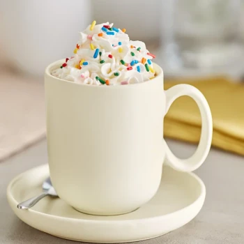 Acopa Pangea 12 oz. Fog White Matte Porcelain Mug - Sample