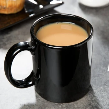 Libbey Slate 12 oz. Black Porcelain Mug - Sample