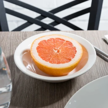 Libbey Slenda 11 oz. Royal Rideau White Round Porcelain Grapefruit Bowl - Sample