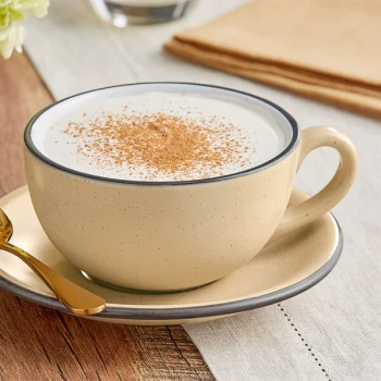 Acopa Embers 10 oz. Harvest Tan Matte Stoneware Cup - Sample
