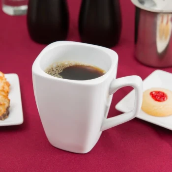 Libbey Slate 9 oz. Ultra Bright White Tall Porcelain Cup - Sample