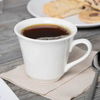 Libbey Slenda 8 oz. Royal Rideau White Porcelain Tall Tea Cup - Sample
