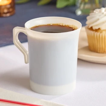 Visions 8 oz. Bone / Ivory Plastic Coffee Mug - 192/Case