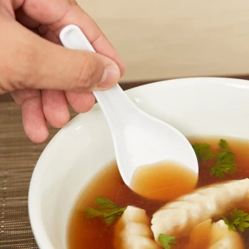GET M-6030-W 0.65 oz. White Melamine Soup Spoon - 12/Pack