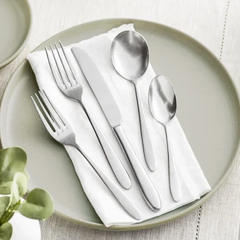 Acopa Pangea 18/8 Stainless Steel Extra Heavy Weight Flatware 5-Piece Set - Sample