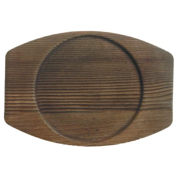 Libbey CIS-15TR 7 7/8" x 5 11/16" Cedar Plank Wood Underliner with Natural Wood-Grain Finish - 12/Case
