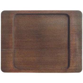 Libbey CIS-16TR 7 7/8" x 6 1/8" Cedar Plank Wood Underliner with Natural Wood-Grain Finish - 12/Case
