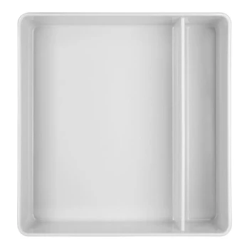 Creations Nu from Steelite International 10 1/2" x 10" 2-Compartment Rectangular White Melamine Bento Box - 6/Case