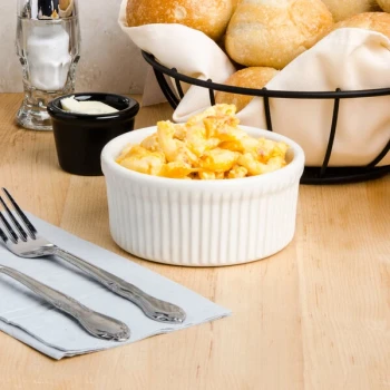 Tuxton BEX-1002 10 oz. Eggshell Fluted China Souffle / Ramekin - 12/Case