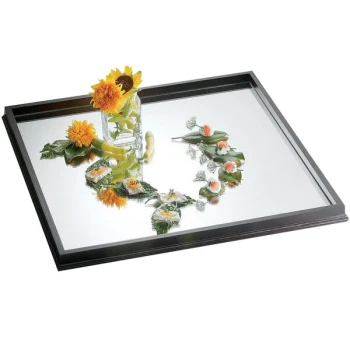 Bon Chef 51011 30" x 30" Wood Frame Glass Mirror Tray