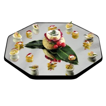 Geneva 279 22" Octagon Rimless Mirror Food Display Tray
