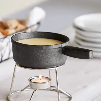 Valor 12 oz. Pre-Seasoned Mini Cast Iron Fondue Pot / Butter Warmer