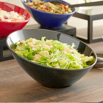 Acopa 43 oz. Black Slanted Melamine Bowl