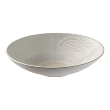 APS Blush 74.4 oz. Pink and Beige Round Melamine Serving Bowl - 6/Case