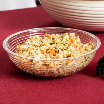 Cambro RSB8CW135 1.65 Qt. Clear Camwear® Round Ribbed Bowl