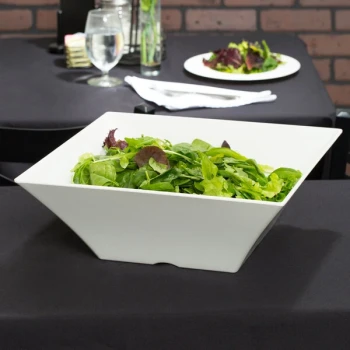 TableCraft MB166 Frostone 13.3 Qt. White Square Melamine Bowl