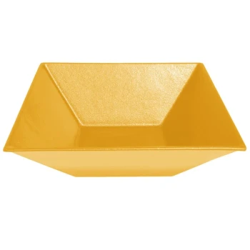 G.E.T. Enterprises BSD16-MOD-YW Bugambilia 13.5 Qt. Smooth MOD Finish Yellow Resin-Coated Aluminum XL Deep Square Bowl