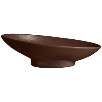 G.E.T. Enterprises BO204MC Bugambilia 1.4 Qt. Classic Textured Finish Mocha Resin-Coated Aluminum Deep Large Oval Sphere