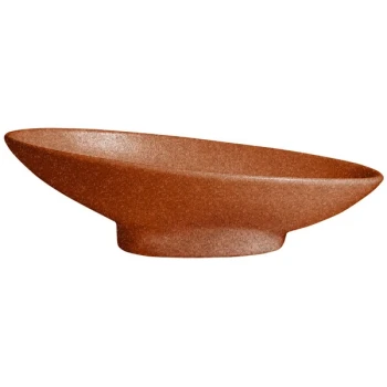 G.E.T. Enterprises BO204T Bugambilia 1.4 Qt. Classic Textured Finish Terracotta Resin-Coated Aluminum Deep Large Oval Sphere