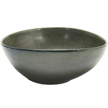 Front of the House Kiln 60 oz. Sage Oval Tall Porcelain Bowl - 2/Case