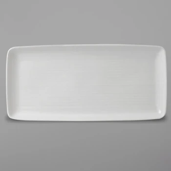 Dudson EP271 Evo 10 5/8" x 4 3/4" Matte Pearl Rectangular Stoneware Platter by Arc Cardinal - 12/Case